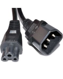 PL13252 IEC Plug C14 to Cloverleaf Plug C5 Converter Adapter Power Cable 1m