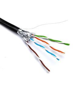 Excel Solid Cat6A Cable U/FTP PE External Fca 500 m Reel Black