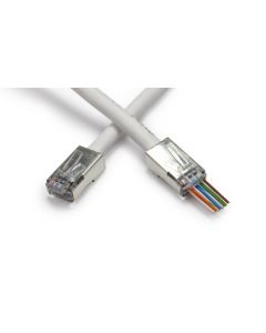 202020J Platinum Tools Shielded EZ-RJ45 for CAT5e & CAT6 with Internal Ground, Jar of 50 - EOS