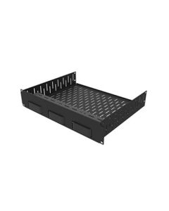 R1498/2UK-ATV3 2U Vented Rack Shelf With Faceplate For 3 x Apple TV (Gen 4 and 5)