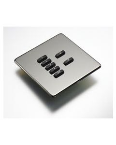 7-Button lighting screwless plate kit, flush mounted finish