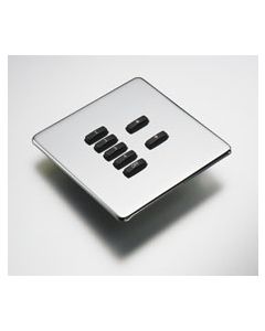 7-Button lighting screwless plate kit, flush mounted finish