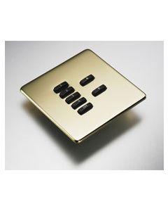 7-Button lighting screwless plate kit, flush mounted finish