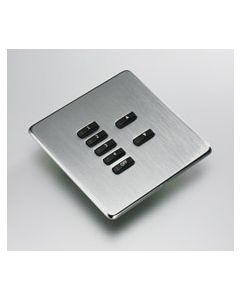 7-Button lighting screwless plate kit, flush mounted finish