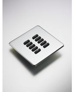 10-Button lighting screwless plate kit, flush mounted finish