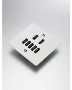 7-Button lighting flat plate kit, flush mounted finish White