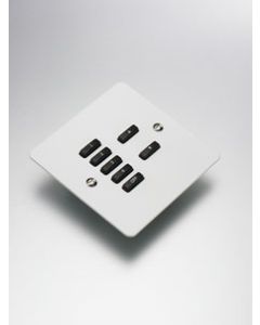 7-Button lighting flat plate kit, flush mounted finish White