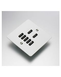 7-Button lighting flat plate kit, flush mounted finish White