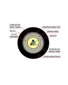 CLE-6ACS9125OS2PE-1219 Cleerline 6 Strand Armoured Micro-Distribution Singlemode fibre 9 125 5.5mm OS2 1219 meters