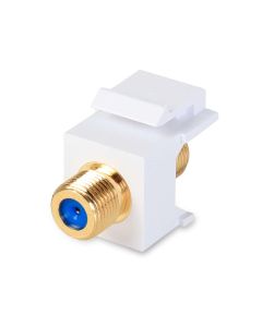 F-3G-WH Wirepath Gold-plated 3 GHz Bandwidth F-Connector Keystone Insert - EOS