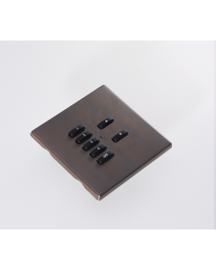 RLM-07070-CB 7+7 Double Gang Button Flush Screwless Front Plate Kit - Chocolate Bronze