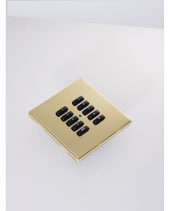 RLM-100-PB 10 Button Flush Screwless Front Plate Kit - Polished Brass