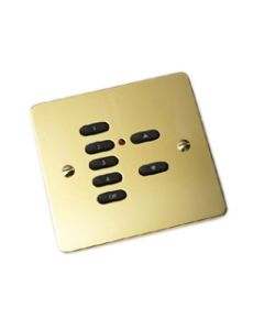 7-Button Polished brass cover plate + fixing set