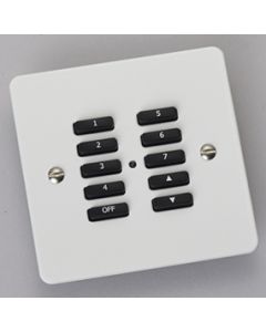 RVF-100-WP Wireless 10 Button Cover Plate Kit Visible Screws White Plastic Cover