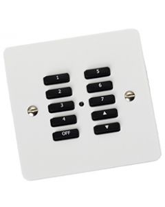 RVF-100-WM Wireless 10 Button Cover Plate Kit Visible Screws White Metal Cover