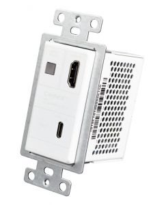 AC-CXWP-USBC-T USB-C & HDMI Single Gang, Decora Style Wall Plate (White) HDBaseT Transmitter