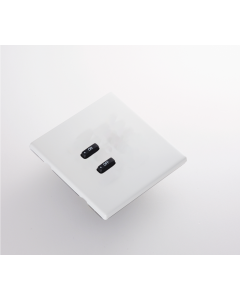WLM-020-WH 2 Button Flush Screwless Front Plate Kit - White Metal