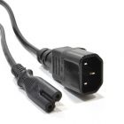 PELB0015 IEC C14 3 pin Male Plug to Figure 8 C7 Plug Power Adapter Cable 2m