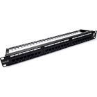 Excel Cat6 24 Port Unscreened Patch Panel 1U LSA Punch Down Cable Management Black