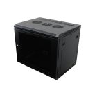 R6409-1032 Wall Mount Rack Enclosure 9U 450mm/17.72inch Deep 1032 Rack Rail Black Glass Door