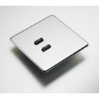WLF-020-MSS 2-Button lighting screwless plate kit, flush mounted finish