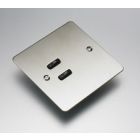 WVF-020-SS 2-Button lighting flat plate kit with flush mounted finish Brush
