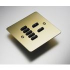 WVF-070-PB 7-Button lighting flat plate kit flush mounted finish Polished brass