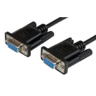 RS232-2M-FF 2m Black DB9 RS232 Serial Null Modem Cable F/F