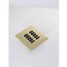 WLM-100-PB 10 Button Flush Screwless Front Plate Kit - Polished Brass