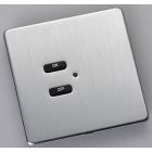 RLF-020-SS 2-Button lighting screwless plate kit, flush mounted finish