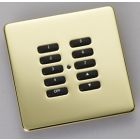 RLF-100-PB Wireless 10 Button Screwless Polished Brass Cover Plate Kit