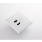 RLM-020-WH 2 Button Flush Screwless Front Plate Kit - White Metal