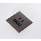 RLM-070-CB 7 Button Flush Screwless Front Plate Kit - Chocolate Bronze