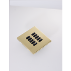 RLM-100-PB 10 Button Flush Screwless Front Plate Kit - Polished Brass