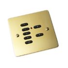 RPP07-PB 7-Button Polished brass cover plate + fixing set