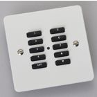 RVF-100-WP Wireless 10 Button Cover Plate Kit Visible Screws White Plastic Cover