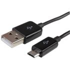 USB to Micro USB Plug Black Charge and Sync Cable - 1m