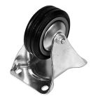 Penn Elcom W0981 80mm Fixed Castor with Rubber Black Wheel