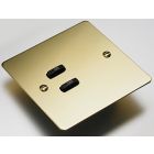 WLF-020-PB 2-Button lighting screwless plate kit, flush mounted finish