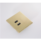 WLM-020-PB 2 Button Flush Screwless Front Plate Kit - Polished Brass