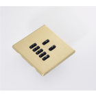 WLM-070-SB 7 Button Flush Screwless Front Plate Kit - Satin Brass