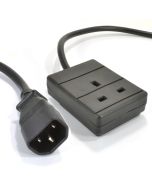 PL15016 IEC C14 to 1 Way Gang UK Mains Socket Lead 2m