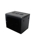 R6409-1032 Wall Mount Rack Enclosure 9U 450mm/17.72inch Deep 1032 Rack Rail Black Glass Door