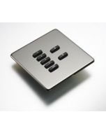 7-Button lighting screwless plate kit, flush mounted finish