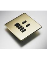 7-Button lighting screwless plate kit, flush mounted finish