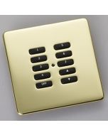 RLF-100-PB Wireless 10 Button Screwless Polished Brass Cover Plate Kit