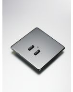 RLF-020-BN 2-Button lighting screwless plate kit, flush mounted finish