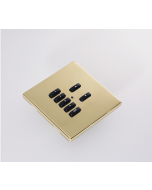 RLM-070-PB 7 Button Flush Screwless Front Plate Kit - Polished Brass