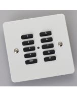 RVF-100-WP Wireless 10 Button Cover Plate Kit Visible Screws White Plastic Cover
