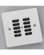 RVF-100-WP Wireless 10 Button Cover Plate Kit Visible Screws White Plastic Cover